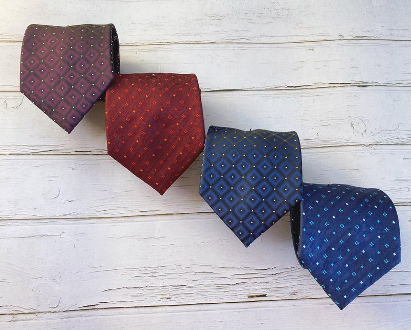KissTies Ties for Men Tie Neckties Dark Blue Dots Formal Business Necktie - Image 4